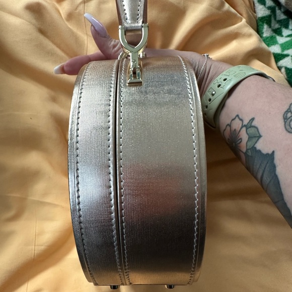 Giles x Aspinal Mini Hat Box Rose Gold Moire Print discontinued - Picture 7 of 17